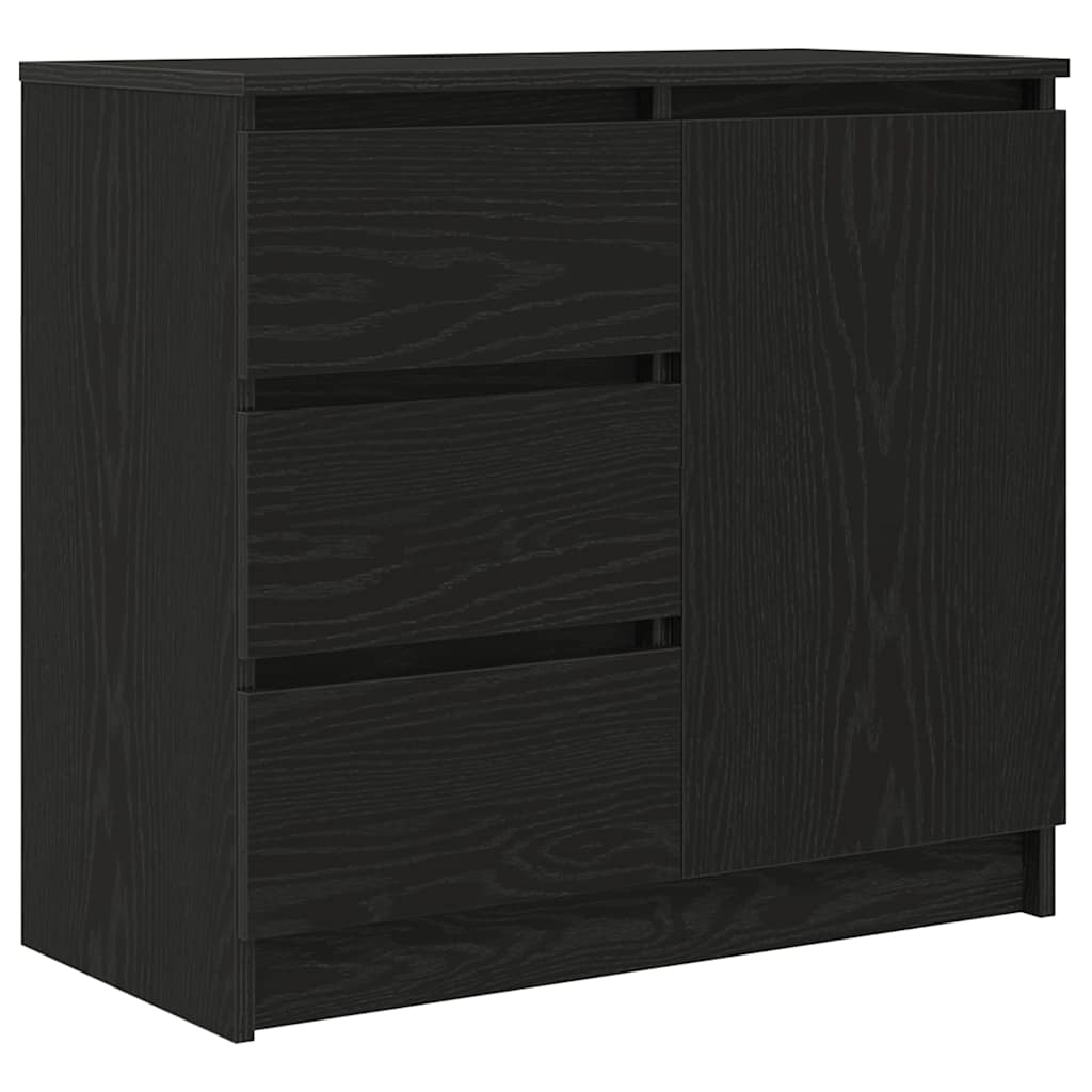 Dressoir met lade 71x35x65 cm spaanplaat zwart eikenkleurig is nu te koop bij PeponiXL, paradijselijk wonen!
