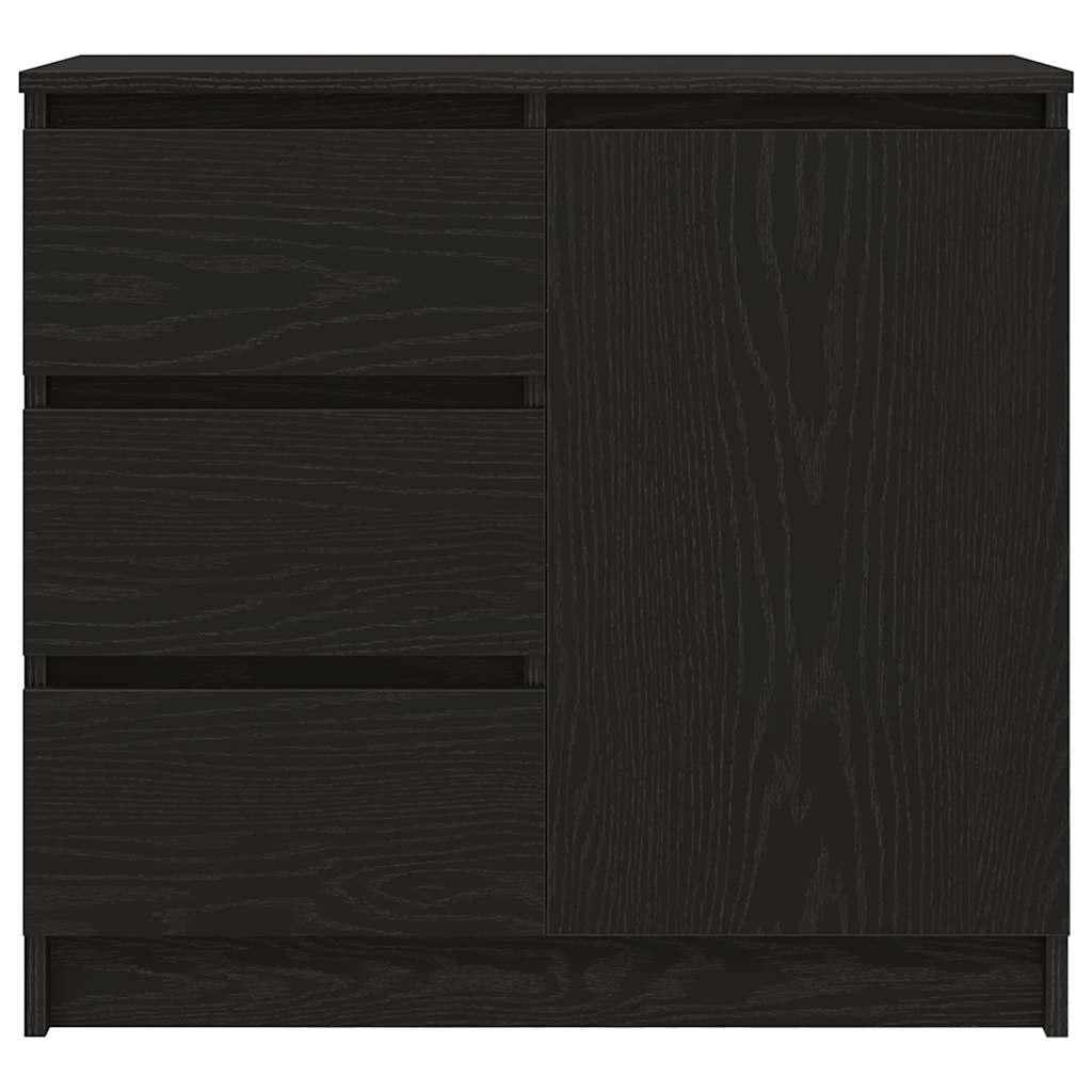 Dressoir met lade 71x35x65 cm spaanplaat zwart eikenkleurig is nu te koop bij PeponiXL, paradijselijk wonen!