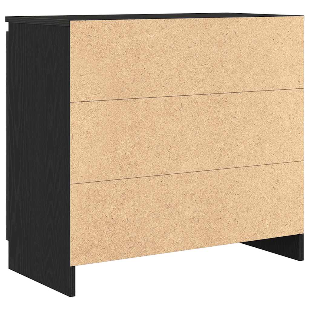Dressoir met lade 71x35x65 cm spaanplaat zwart eikenkleurig is nu te koop bij PeponiXL, paradijselijk wonen!