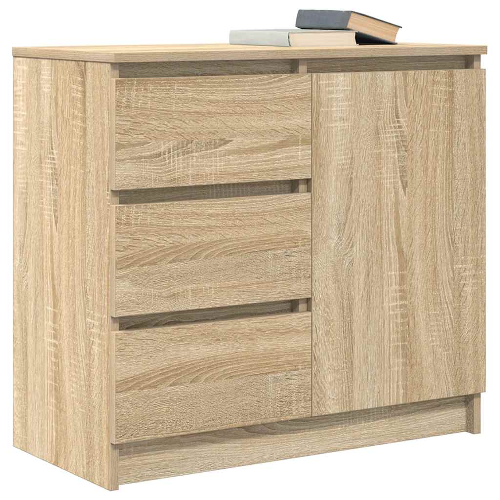 Dressoir met lade 71x35x65 cm spaanplaat sonoma eikenkleurig is nu te koop bij PeponiXL, paradijselijk wonen!
