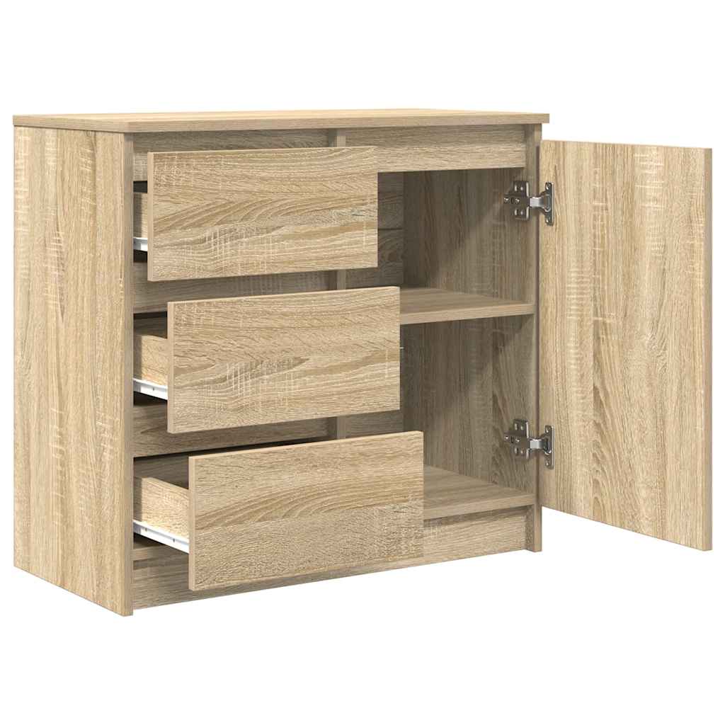 Dressoir met lade 71x35x65 cm spaanplaat sonoma eikenkleurig is nu te koop bij PeponiXL, paradijselijk wonen!
