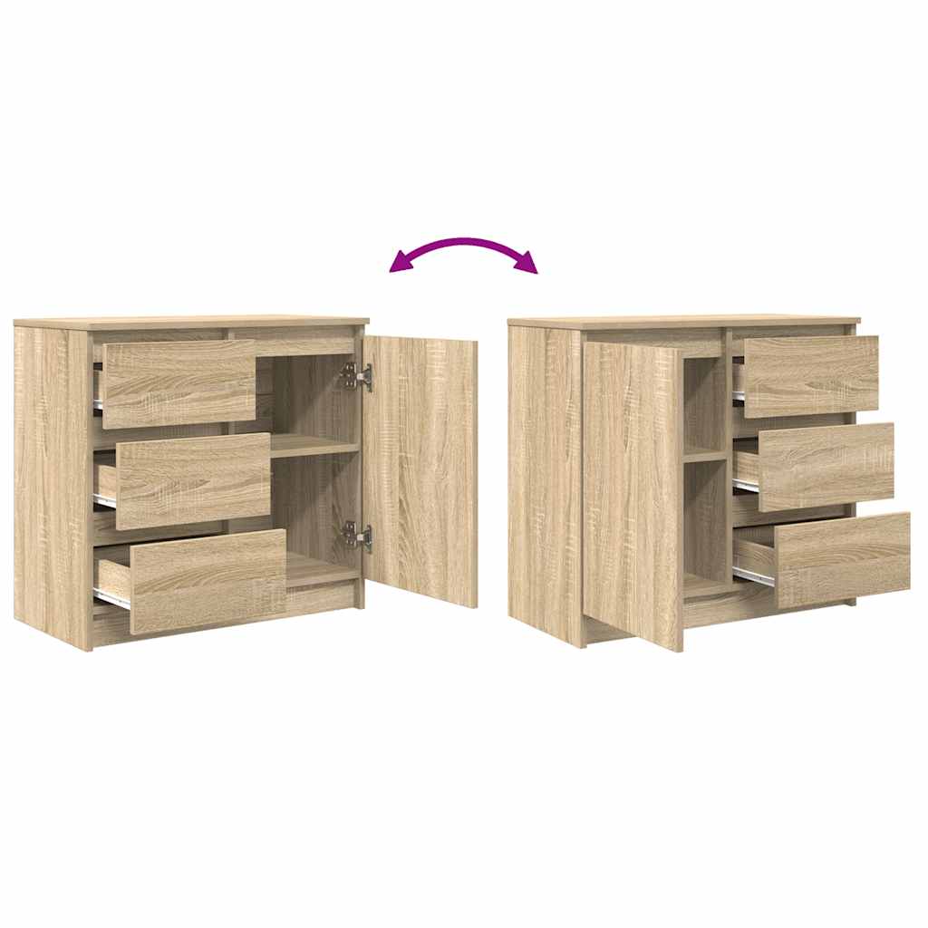 Dressoir met lade 71x35x65 cm spaanplaat sonoma eikenkleurig is nu te koop bij PeponiXL, paradijselijk wonen!