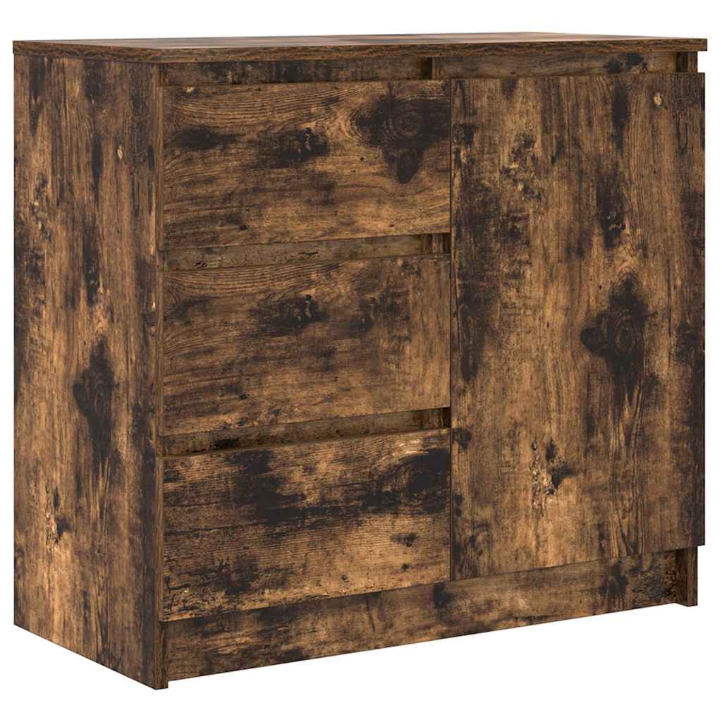 Dressoir met lade 71x35x65 cm spaanplaat gerookt eikenkleurig is nu te koop bij PeponiXL, paradijselijk wonen!