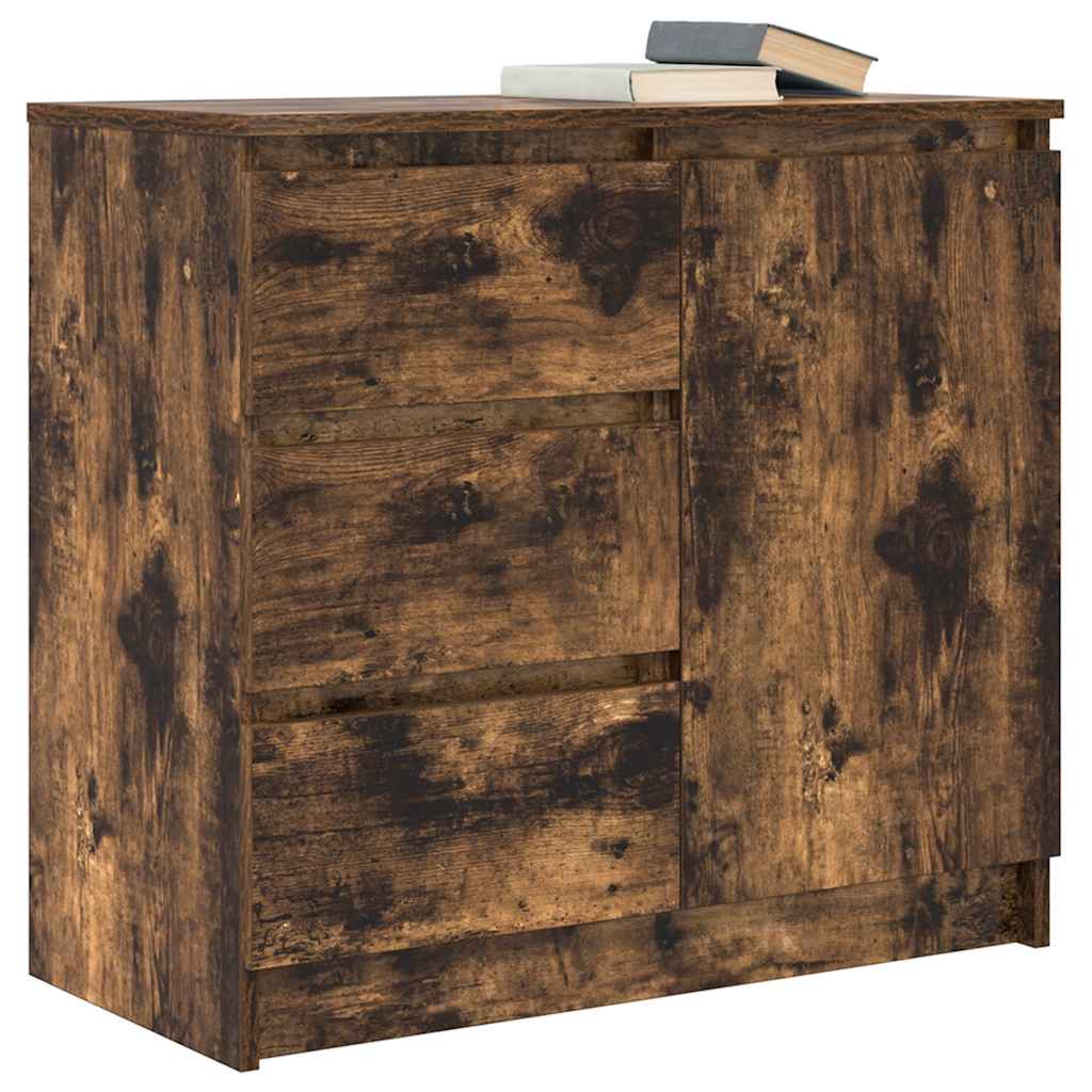 Dressoir met lade 71x35x65 cm spaanplaat gerookt eikenkleurig is nu te koop bij PeponiXL, paradijselijk wonen!