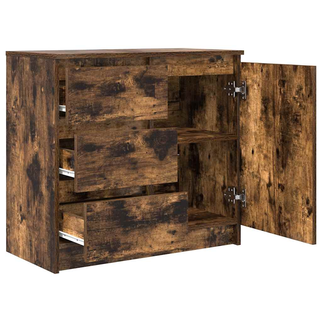 Dressoir met lade 71x35x65 cm spaanplaat gerookt eikenkleurig is nu te koop bij PeponiXL, paradijselijk wonen!
