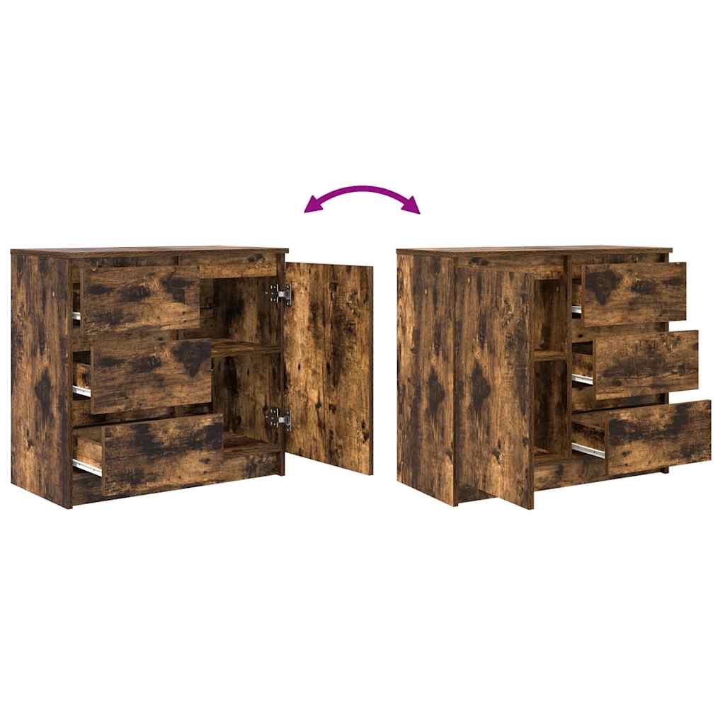 Dressoir met lade 71x35x65 cm spaanplaat gerookt eikenkleurig is nu te koop bij PeponiXL, paradijselijk wonen!