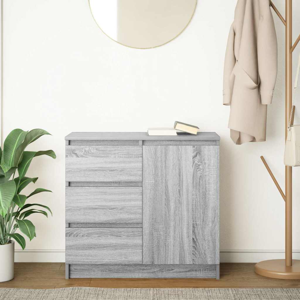 Dressoir met lade 71x35x65 cm spaanplaat grijs Sonoma is nu te koop bij PeponiXL, paradijselijk wonen!
