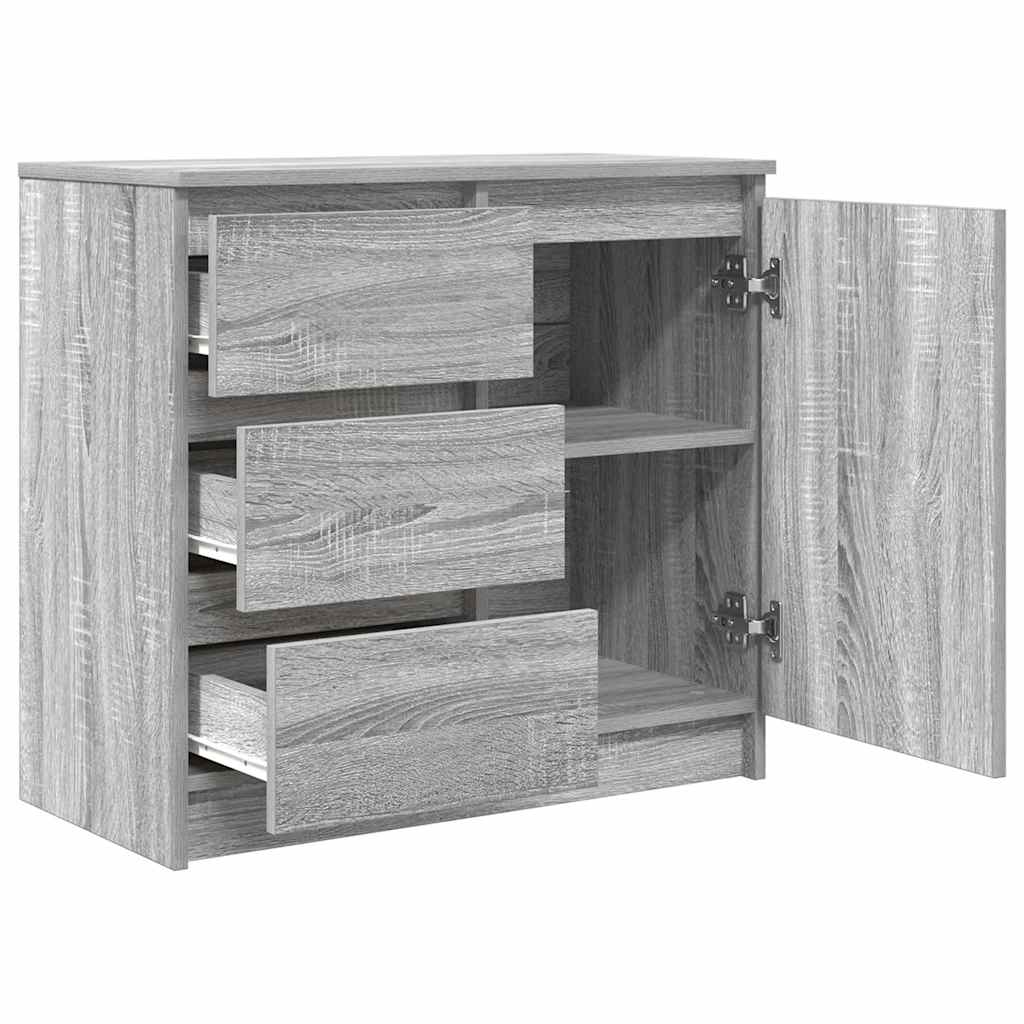 Dressoir met lade 71x35x65 cm spaanplaat grijs Sonoma is nu te koop bij PeponiXL, paradijselijk wonen!