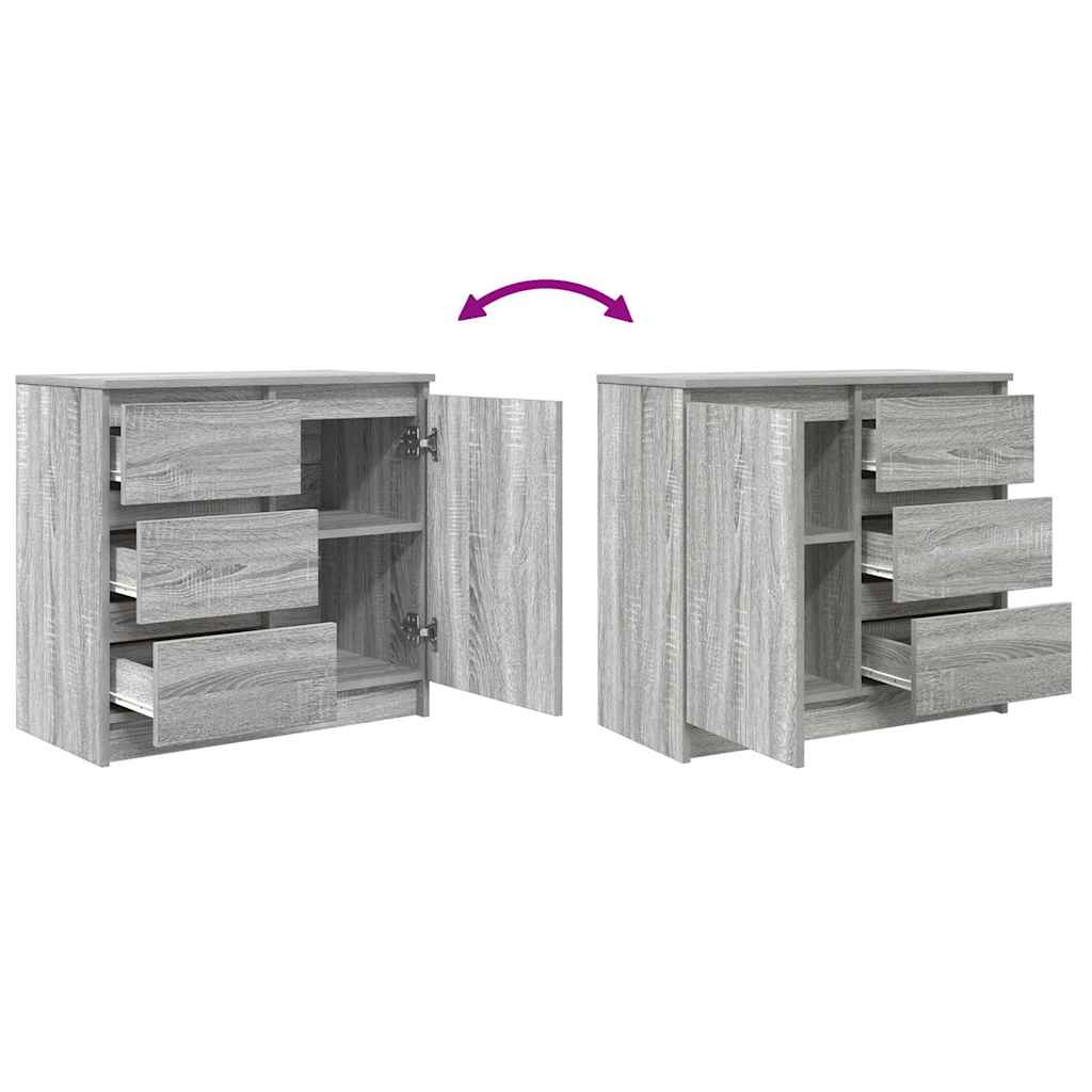 Dressoir met lade 71x35x65 cm spaanplaat grijs Sonoma is nu te koop bij PeponiXL, paradijselijk wonen!