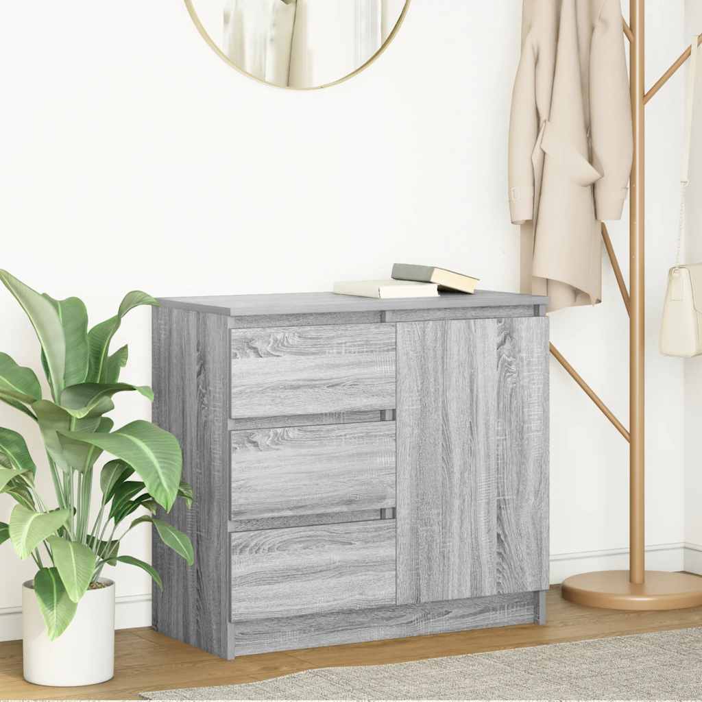 Dressoir met lade 71x35x65 cm spaanplaat grijs Sonoma is nu te koop bij PeponiXL, paradijselijk wonen!