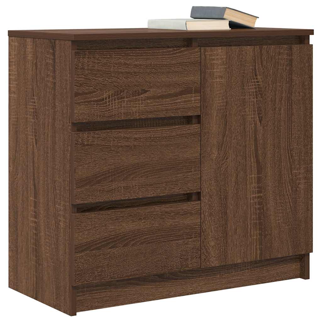 Dressoir met lade 71x35x65 cm spaanplaat bruin eikenkleurig is nu te koop bij PeponiXL, paradijselijk wonen!