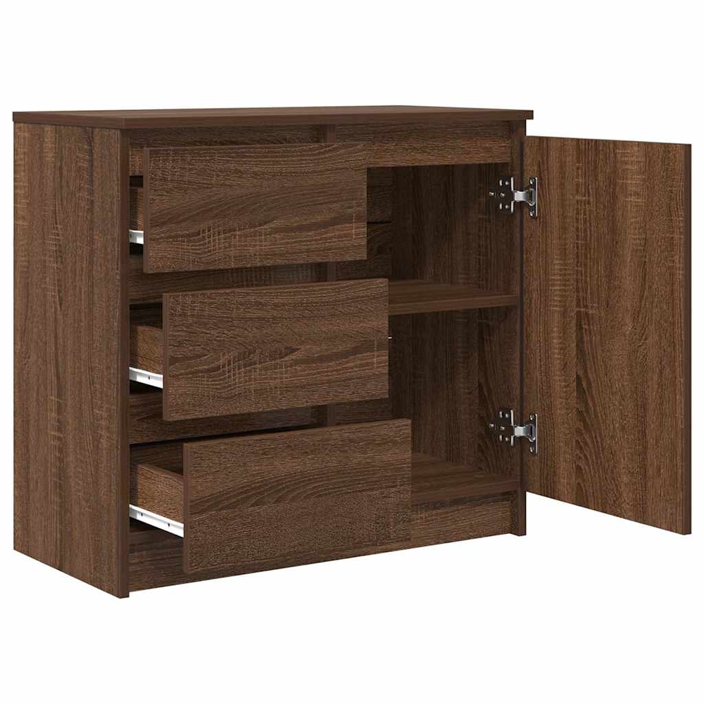 Dressoir met lade 71x35x65 cm spaanplaat bruin eikenkleurig is nu te koop bij PeponiXL, paradijselijk wonen!