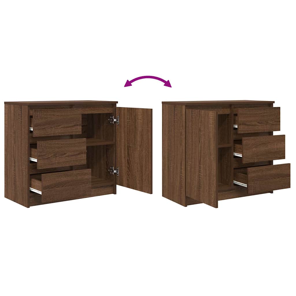 Dressoir met lade 71x35x65 cm spaanplaat bruin eikenkleurig is nu te koop bij PeponiXL, paradijselijk wonen!