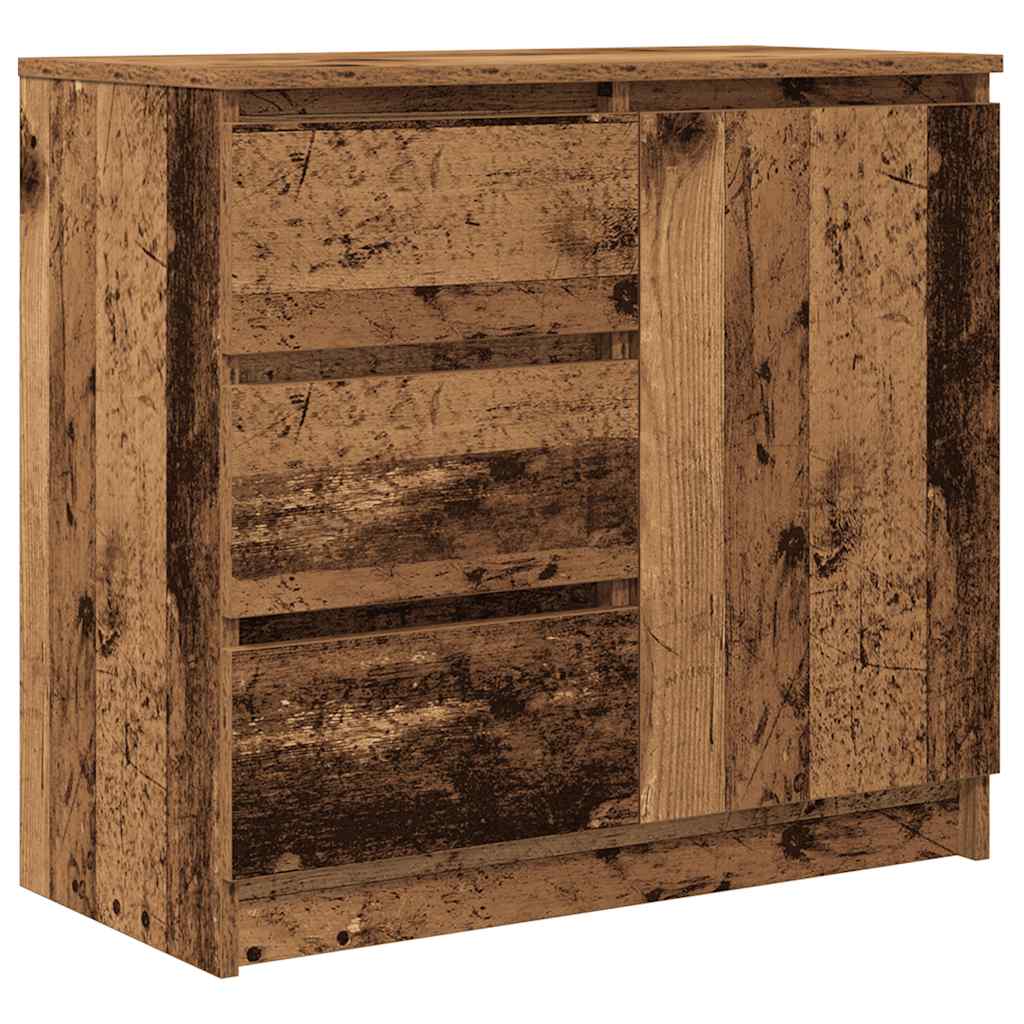 Dressoir met lade 71x35x65 cm spaanplaat oud hout is nu te koop bij PeponiXL, paradijselijk wonen!
