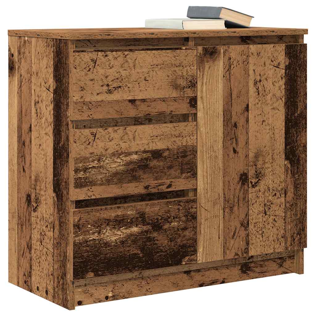 Dressoir met lade 71x35x65 cm spaanplaat oud hout is nu te koop bij PeponiXL, paradijselijk wonen!