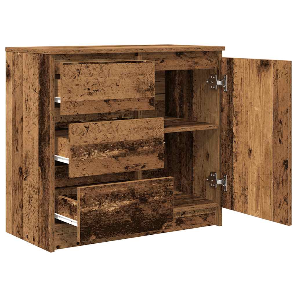 Dressoir met lade 71x35x65 cm spaanplaat oud hout is nu te koop bij PeponiXL, paradijselijk wonen!