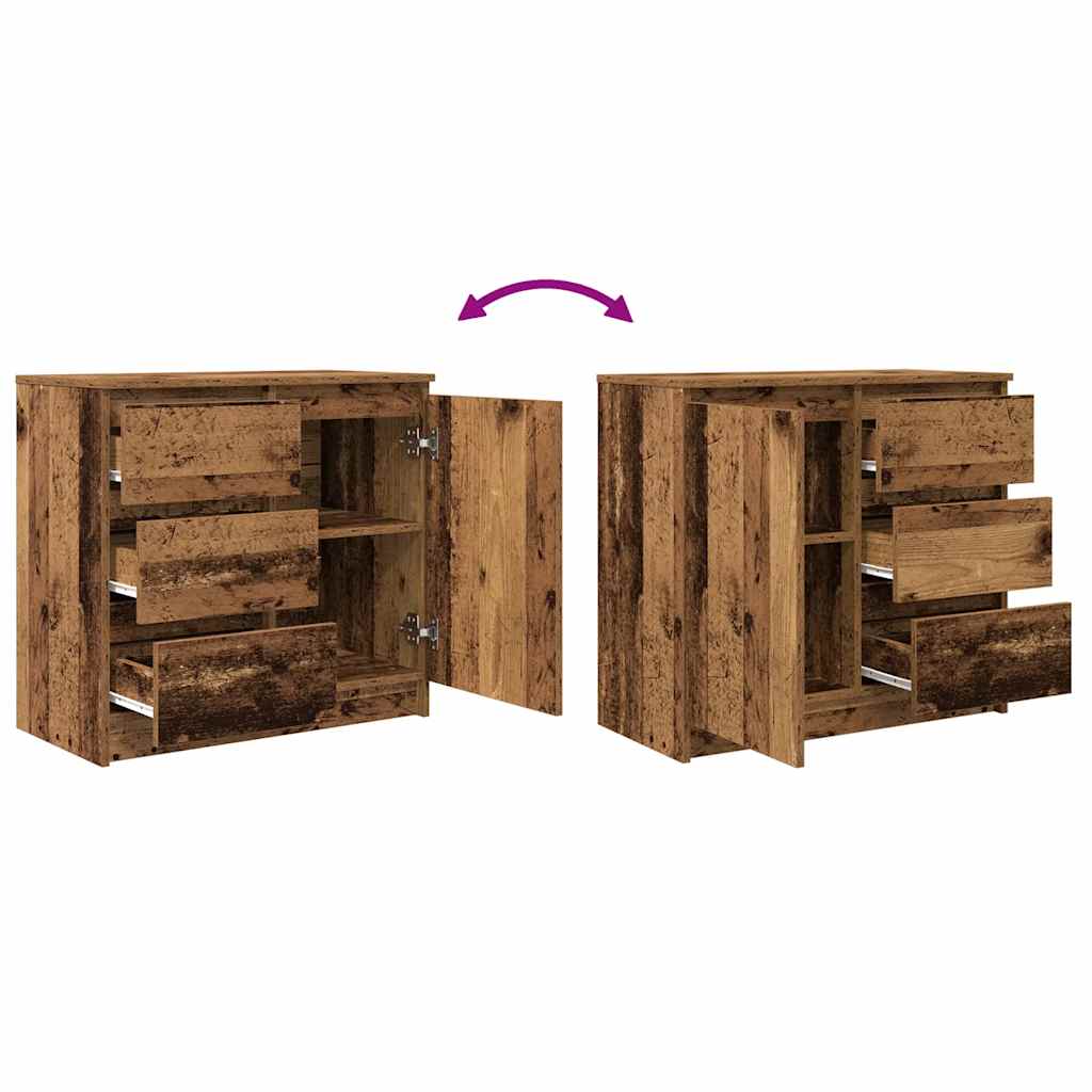 Dressoir met lade 71x35x65 cm spaanplaat oud hout is nu te koop bij PeponiXL, paradijselijk wonen!