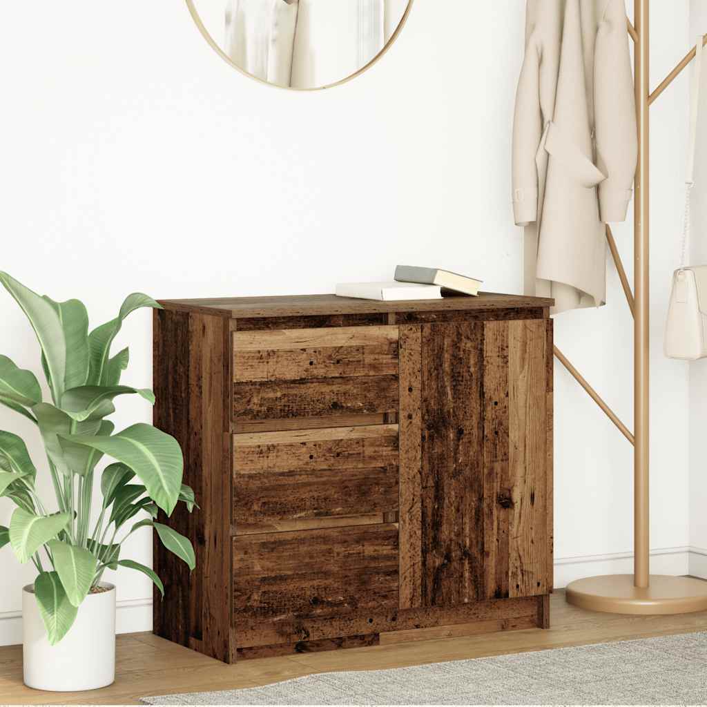 Dressoir met lade 71x35x65 cm spaanplaat oud hout is nu te koop bij PeponiXL, paradijselijk wonen!
