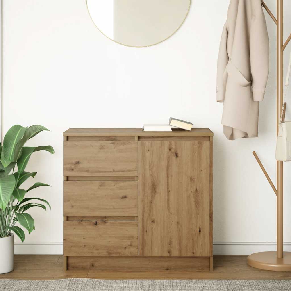 Dressoir lade 71x35x65 cm spaanplaat artisanaal eikenkleurig is nu te koop bij PeponiXL, paradijselijk wonen!