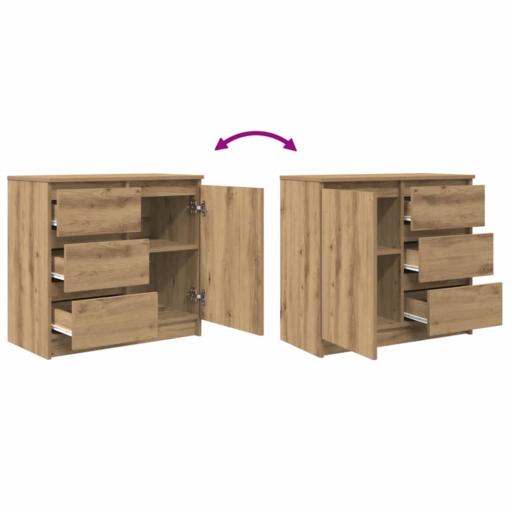 Dressoir lade 71x35x65 cm spaanplaat artisanaal eikenkleurig is nu te koop bij PeponiXL, paradijselijk wonen!