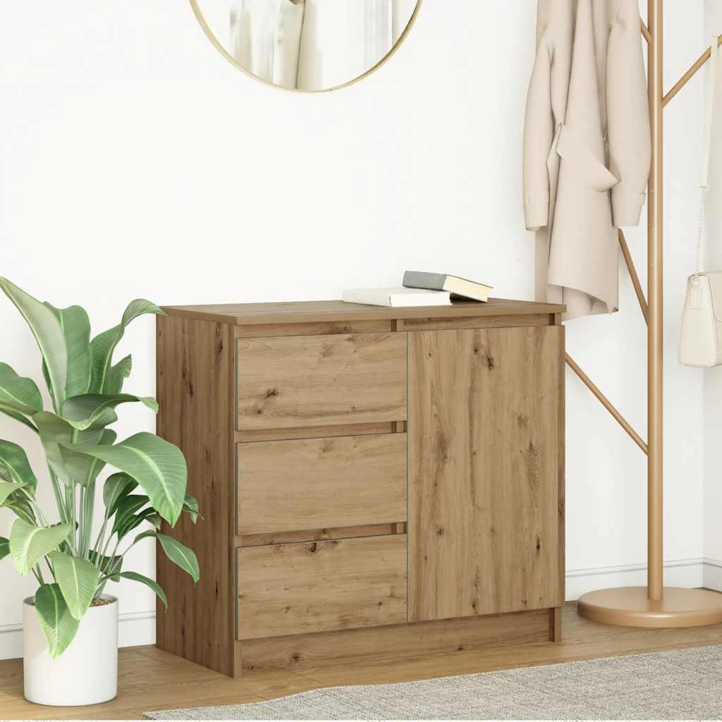 Dressoir lade 71x35x65 cm spaanplaat artisanaal eikenkleurig is nu te koop bij PeponiXL, paradijselijk wonen!