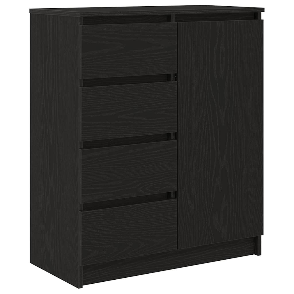 Dressoir met lades 71x35x84 cm spaanplaat zwart eikenkleurig is nu te koop bij PeponiXL, paradijselijk wonen!
