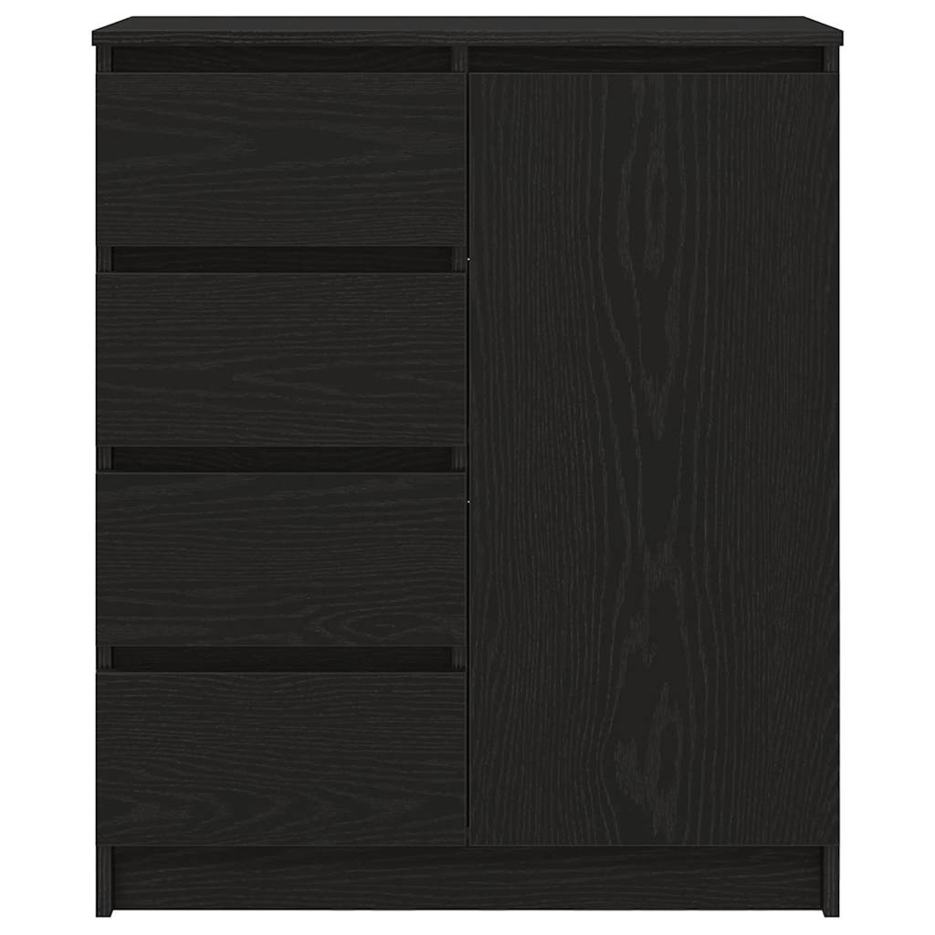 Dressoir met lades 71x35x84 cm spaanplaat zwart eikenkleurig is nu te koop bij PeponiXL, paradijselijk wonen!
