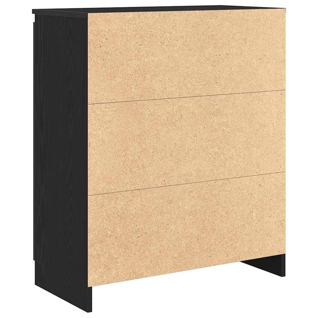 Dressoir met lades 71x35x84 cm spaanplaat zwart eikenkleurig is nu te koop bij PeponiXL, paradijselijk wonen!