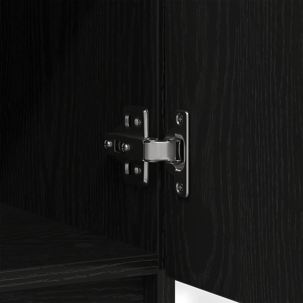 Dressoir met lades 71x35x84 cm spaanplaat zwart eikenkleurig is nu te koop bij PeponiXL, paradijselijk wonen!