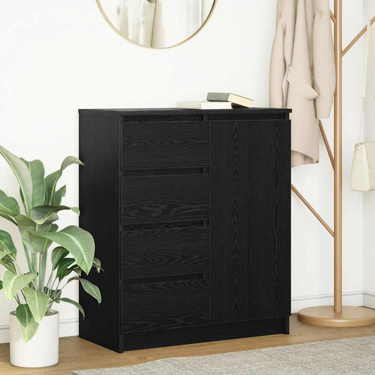 Dressoir met lades 71x35x84 cm spaanplaat zwart eikenkleurig is nu te koop bij PeponiXL, paradijselijk wonen!