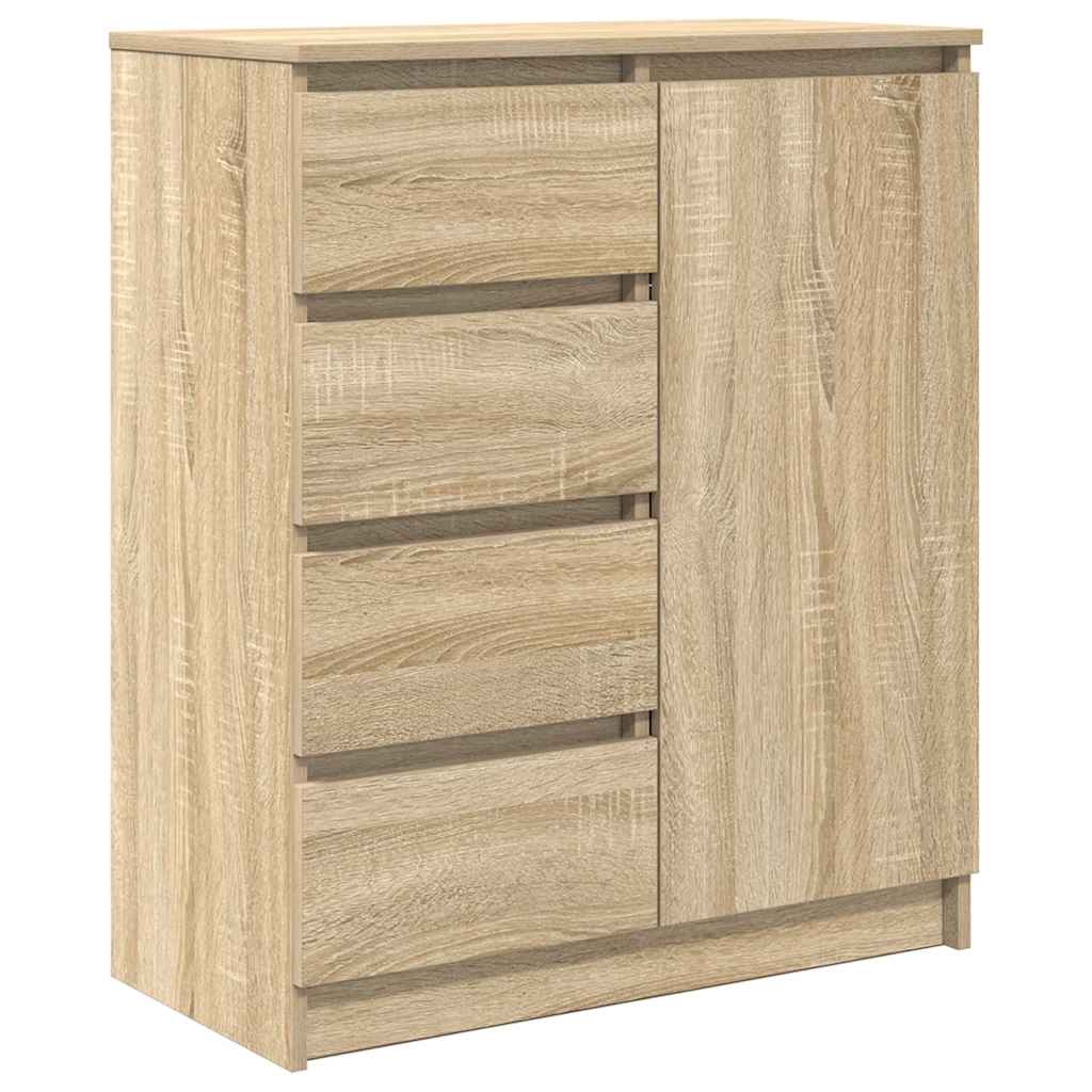 Dressoir met lades 71x35x84 cm spaanplaat sonoma eikenkleurig is nu te koop bij PeponiXL, paradijselijk wonen!
