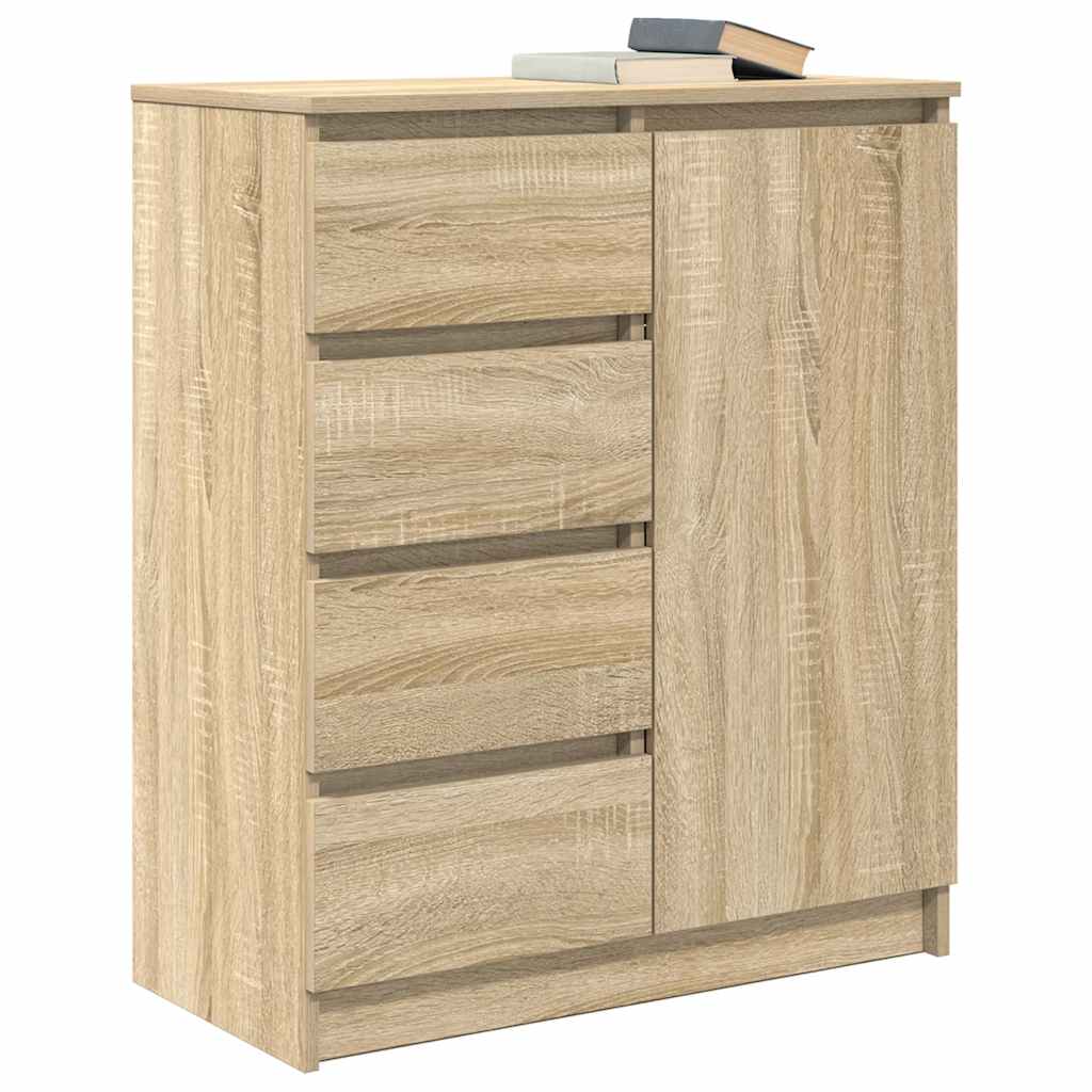 Dressoir met lades 71x35x84 cm spaanplaat sonoma eikenkleurig is nu te koop bij PeponiXL, paradijselijk wonen!