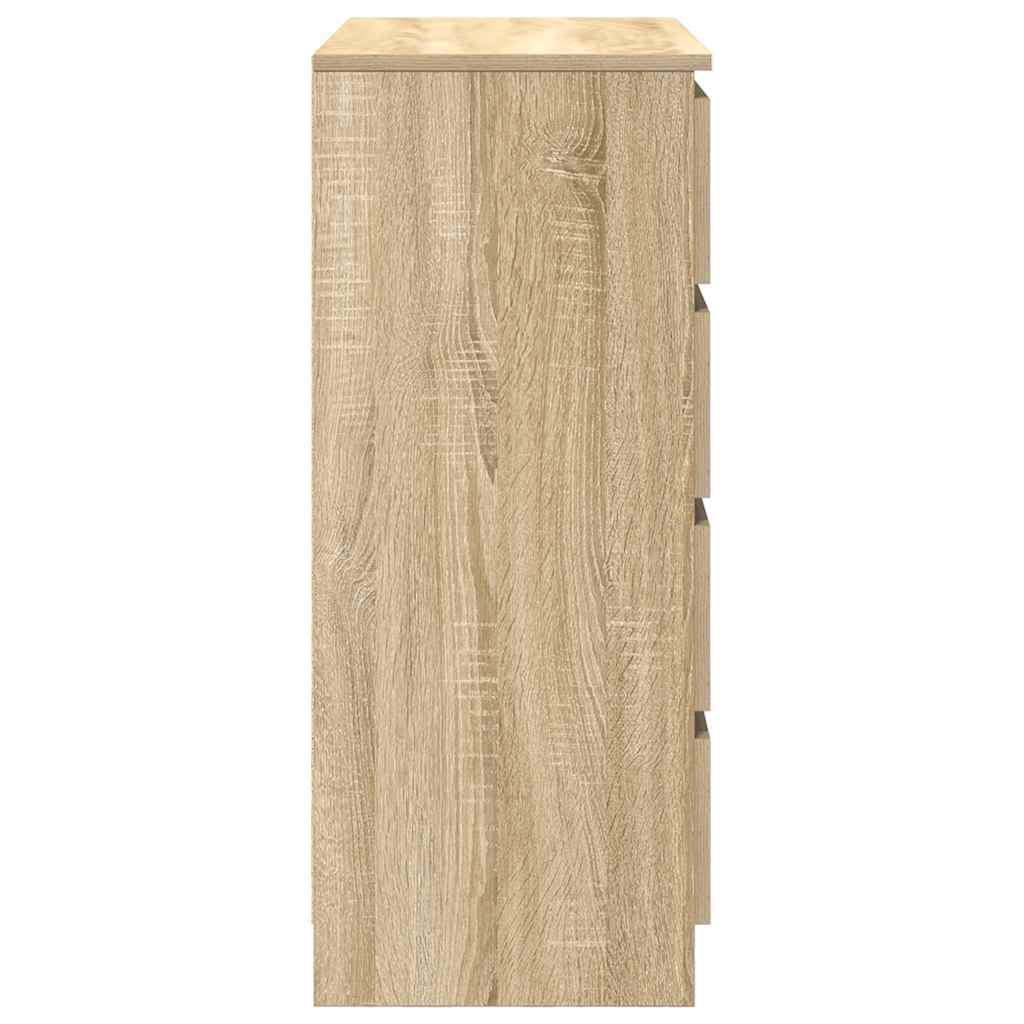 Dressoir met lades 71x35x84 cm spaanplaat sonoma eikenkleurig is nu te koop bij PeponiXL, paradijselijk wonen!