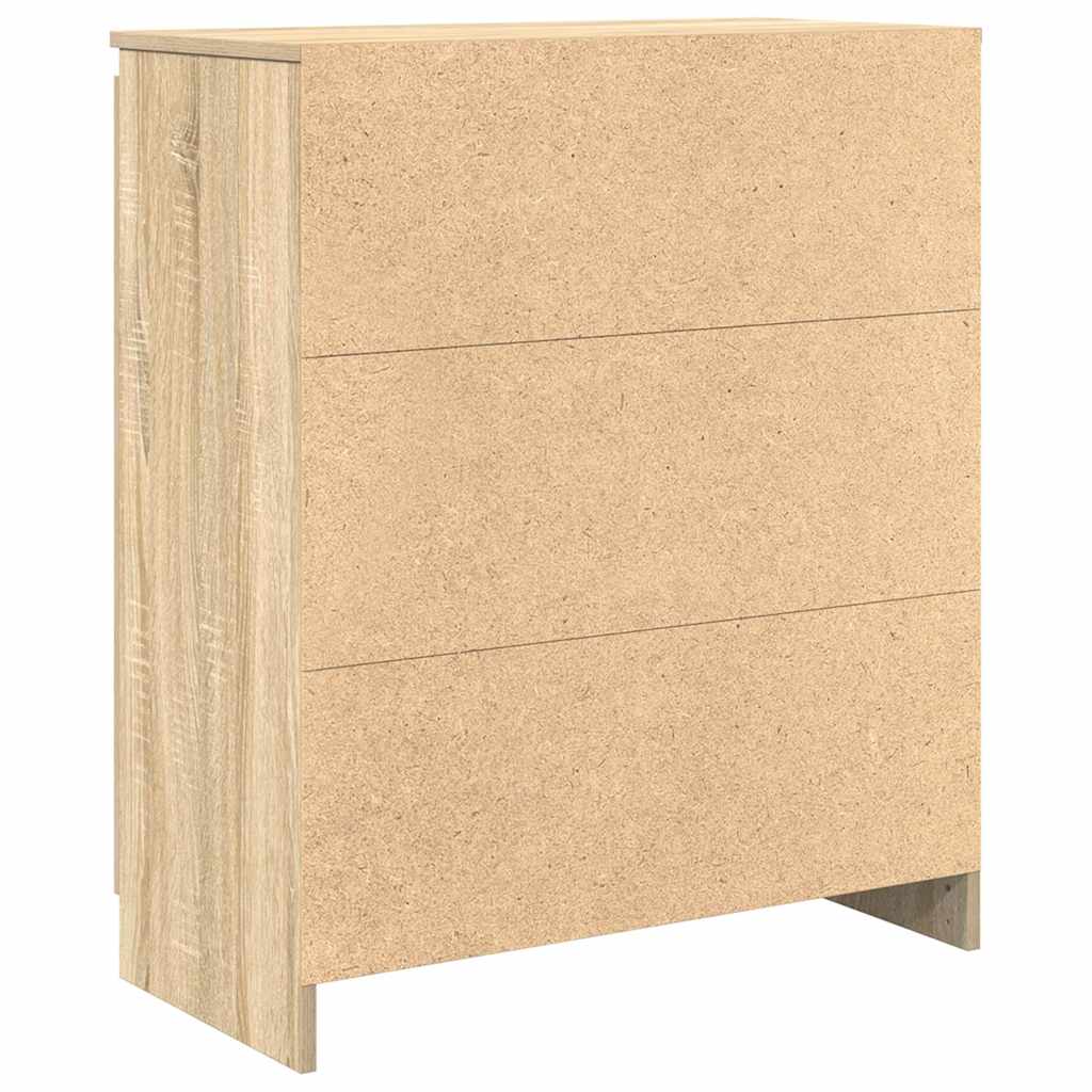 Dressoir met lades 71x35x84 cm spaanplaat sonoma eikenkleurig is nu te koop bij PeponiXL, paradijselijk wonen!