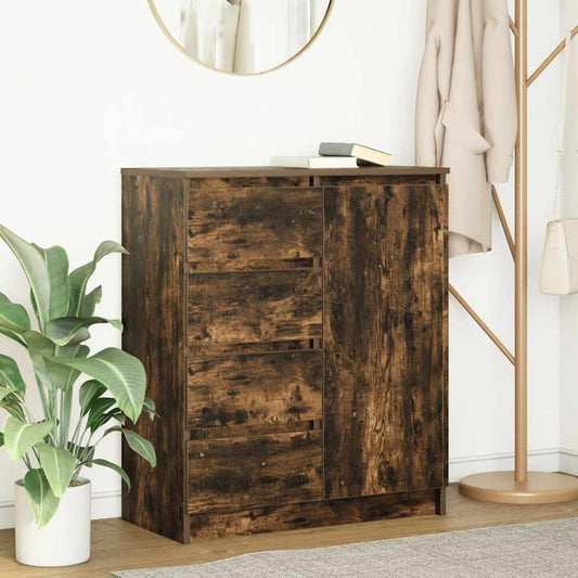 Dressoir met lades 71x35x84 cm spaanplaat gerookt eiken is nu te koop bij PeponiXL, paradijselijk wonen!