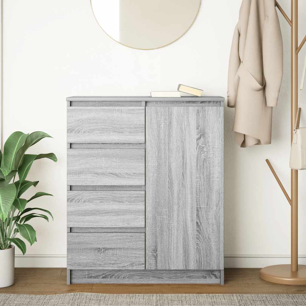 Dressoir met lades 71x35x84 cm spaanplaat grijs Sonoma is nu te koop bij PeponiXL, paradijselijk wonen!