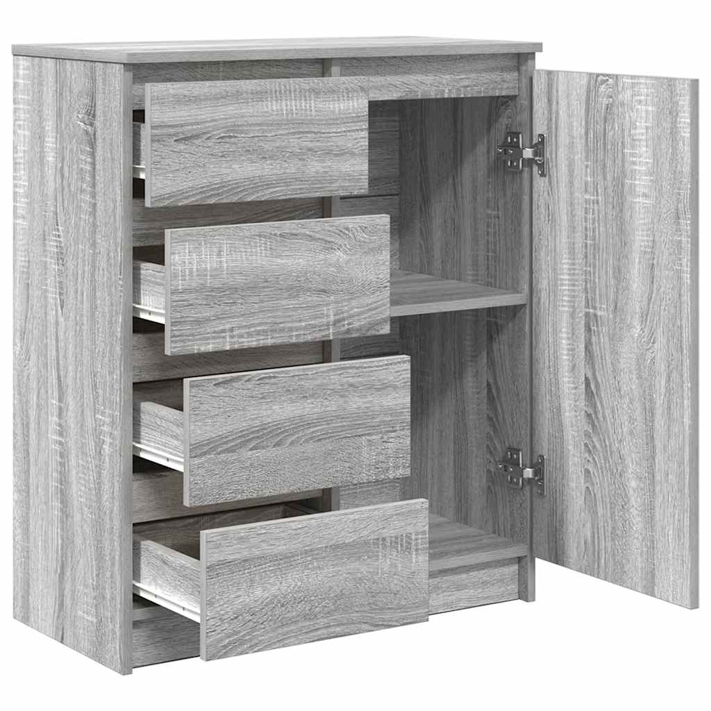 Dressoir met lades 71x35x84 cm spaanplaat grijs Sonoma is nu te koop bij PeponiXL, paradijselijk wonen!