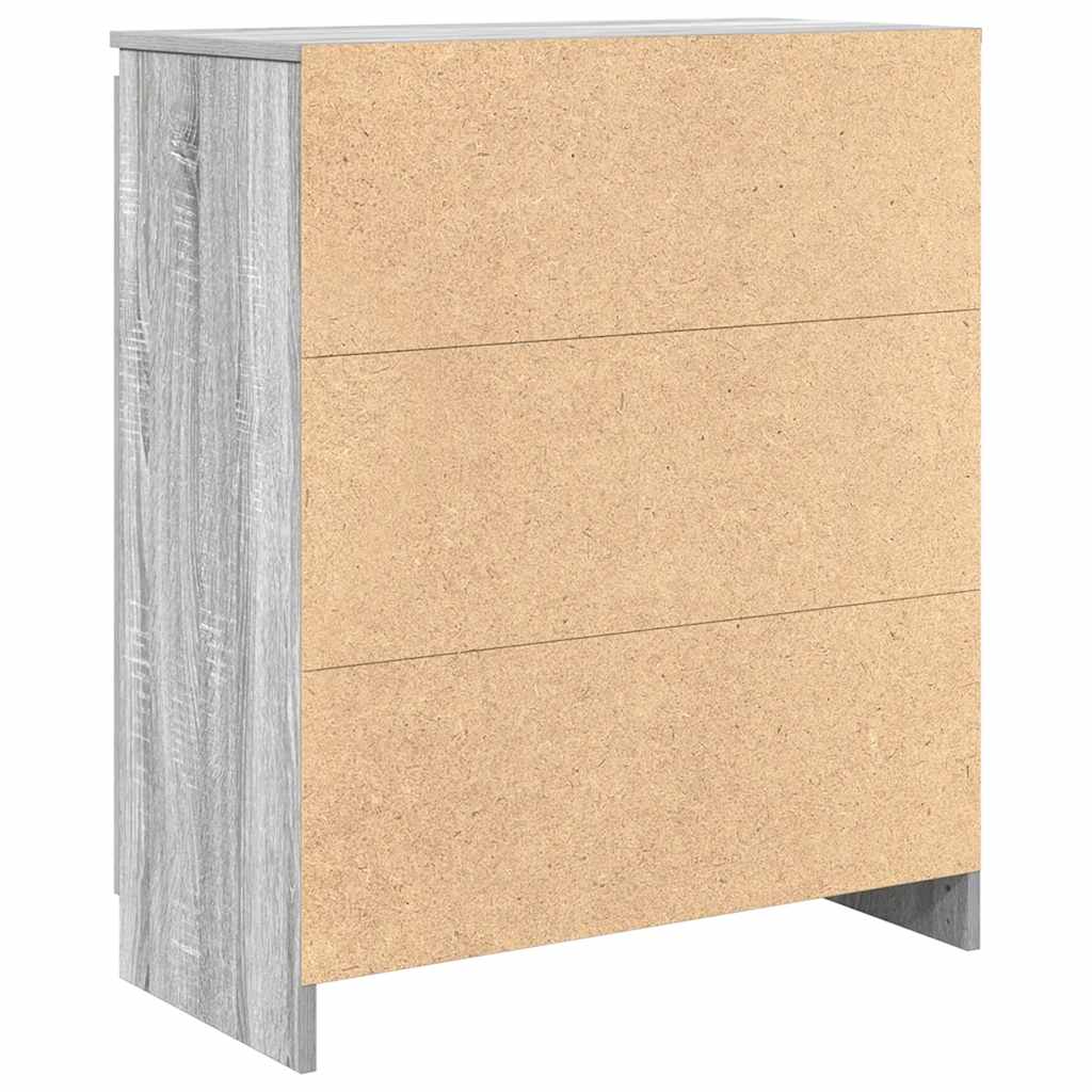 Dressoir met lades 71x35x84 cm spaanplaat grijs Sonoma is nu te koop bij PeponiXL, paradijselijk wonen!