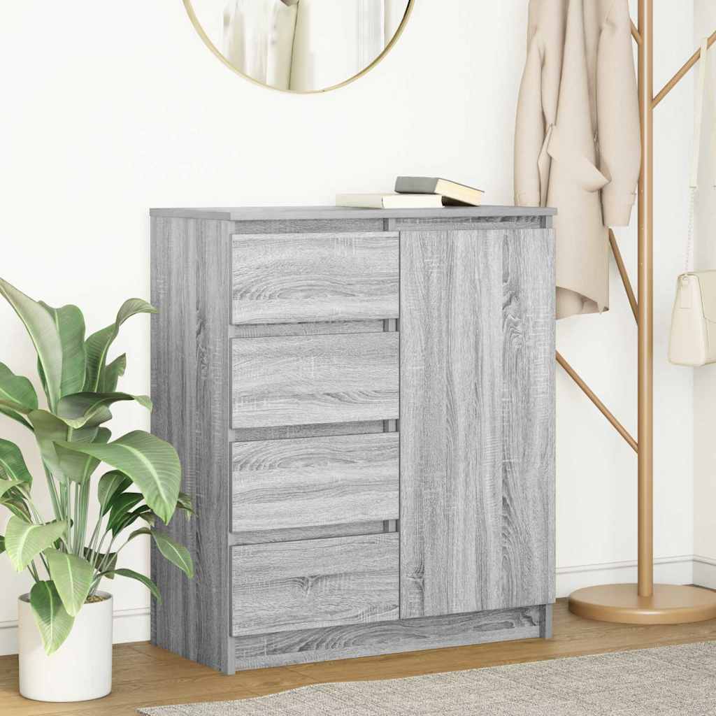 Dressoir met lades 71x35x84 cm spaanplaat grijs Sonoma is nu te koop bij PeponiXL, paradijselijk wonen!