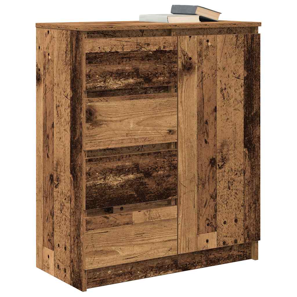 Dressoir met lades 71x35x84 cm spaanplaat hout oud hout is nu te koop bij PeponiXL, paradijselijk wonen!