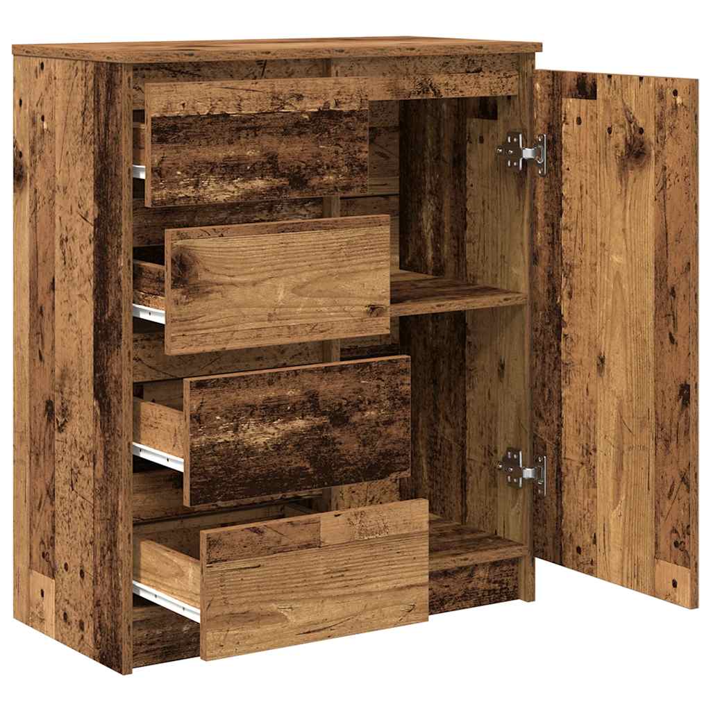 Dressoir met lades 71x35x84 cm spaanplaat hout oud hout is nu te koop bij PeponiXL, paradijselijk wonen!