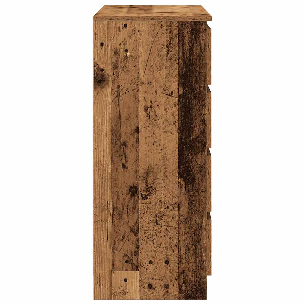 Dressoir met lades 71x35x84 cm spaanplaat hout oud hout is nu te koop bij PeponiXL, paradijselijk wonen!