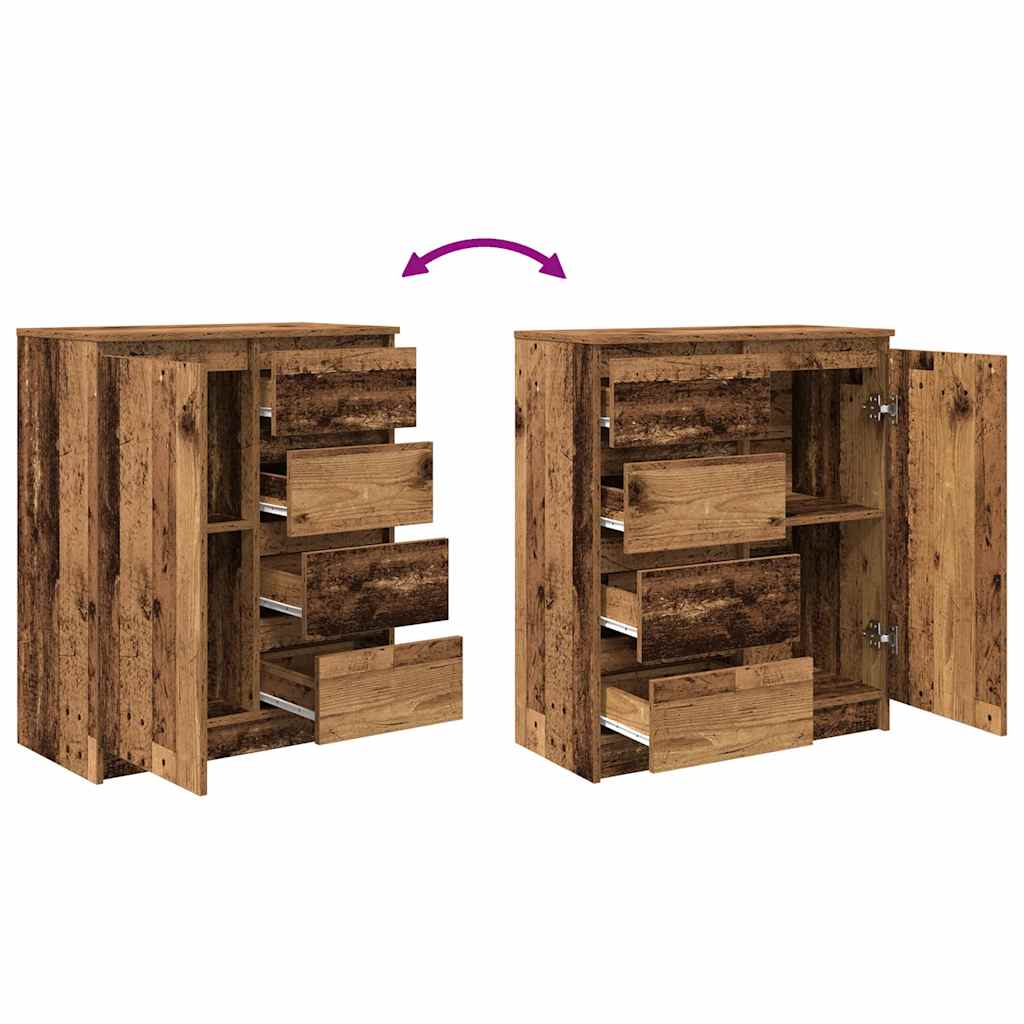 Dressoir met lades 71x35x84 cm spaanplaat hout oud hout is nu te koop bij PeponiXL, paradijselijk wonen!