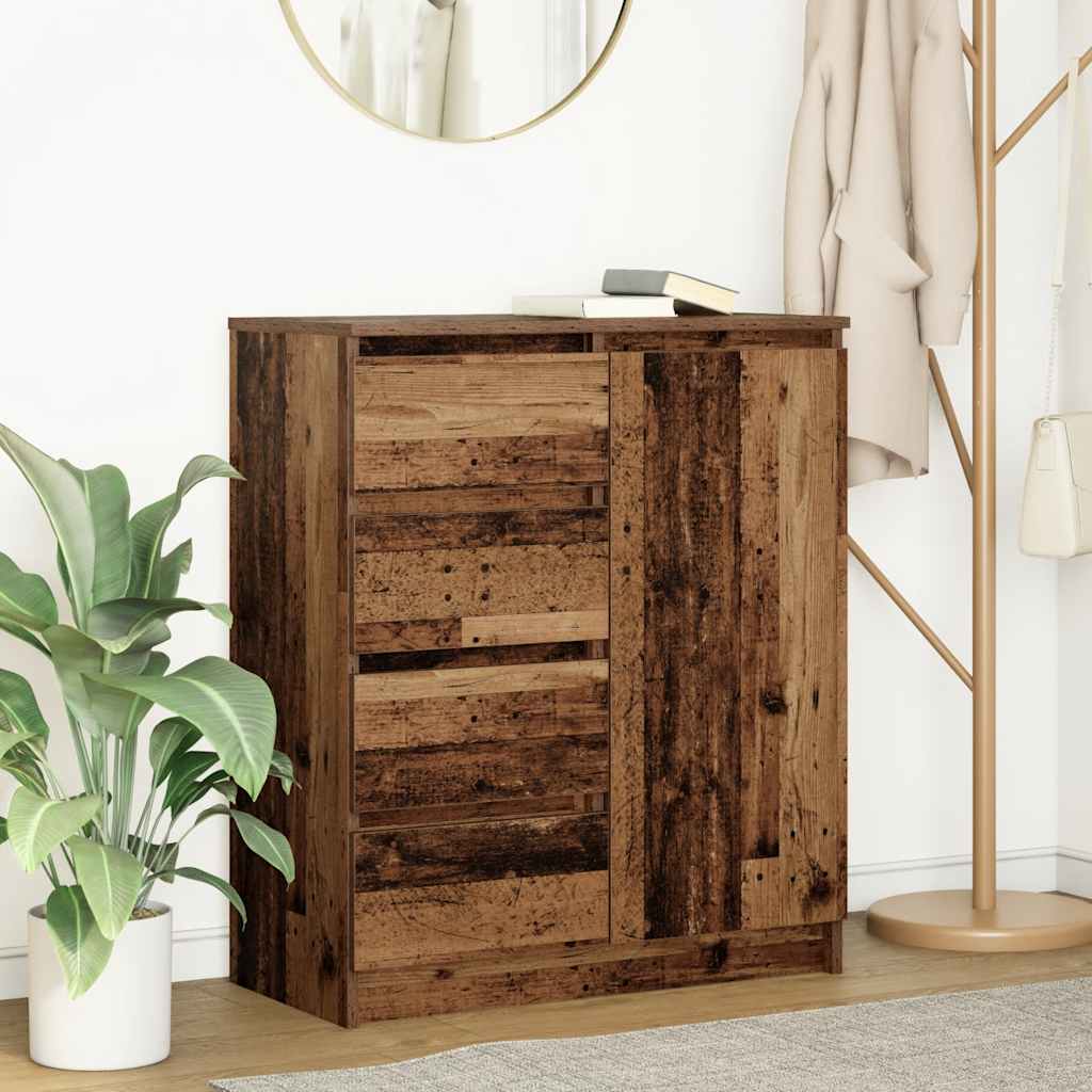 Dressoir met lades 71x35x84 cm spaanplaat hout oud hout is nu te koop bij PeponiXL, paradijselijk wonen!