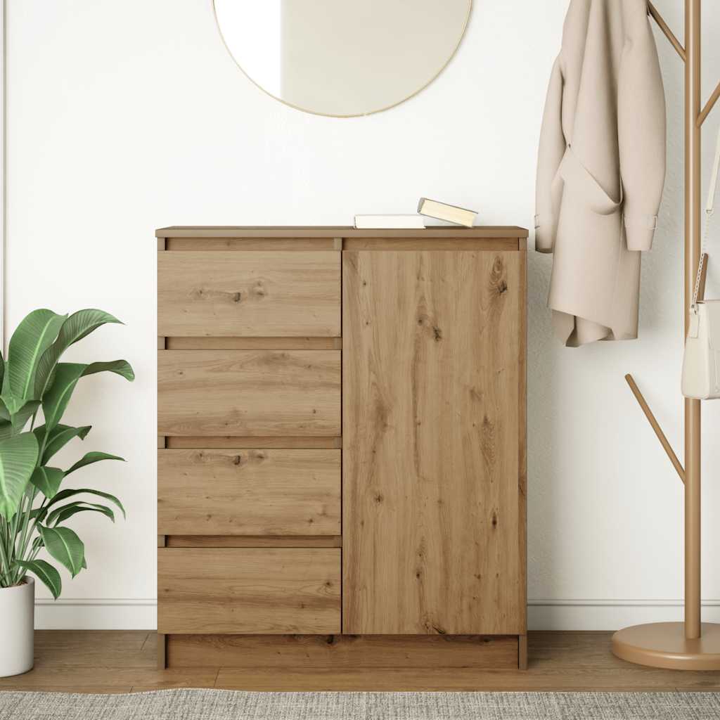 Dressoir lades 71x35x84 cm spaanplaat artisanaal eikenkleurig is nu te koop bij PeponiXL, paradijselijk wonen!