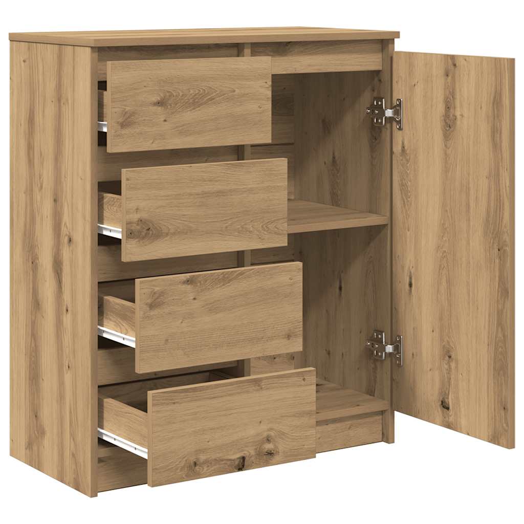 Dressoir lades 71x35x84 cm spaanplaat artisanaal eikenkleurig is nu te koop bij PeponiXL, paradijselijk wonen!