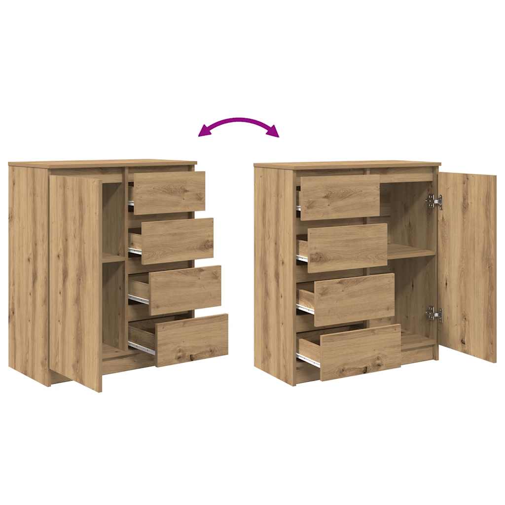 Dressoir lades 71x35x84 cm spaanplaat artisanaal eikenkleurig is nu te koop bij PeponiXL, paradijselijk wonen!