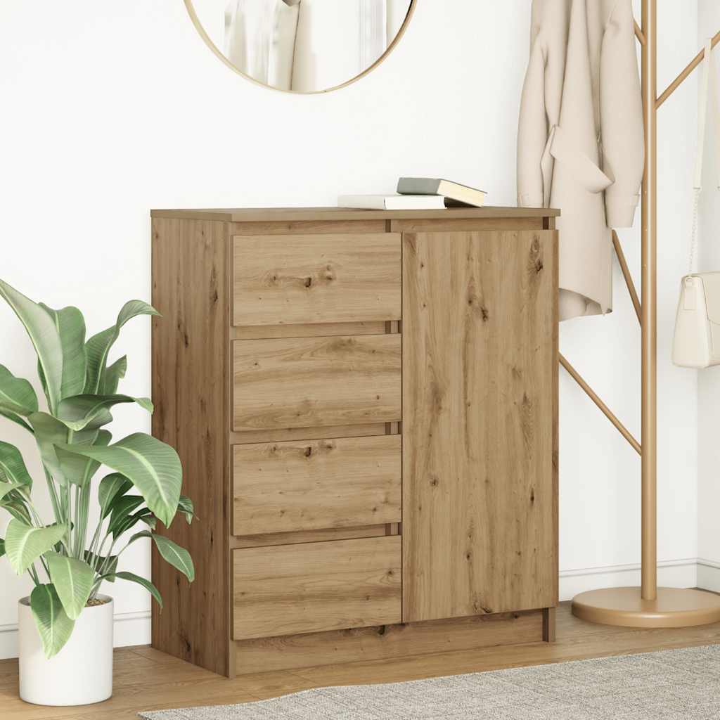 Dressoir lades 71x35x84 cm spaanplaat artisanaal eikenkleurig is nu te koop bij PeponiXL, paradijselijk wonen!