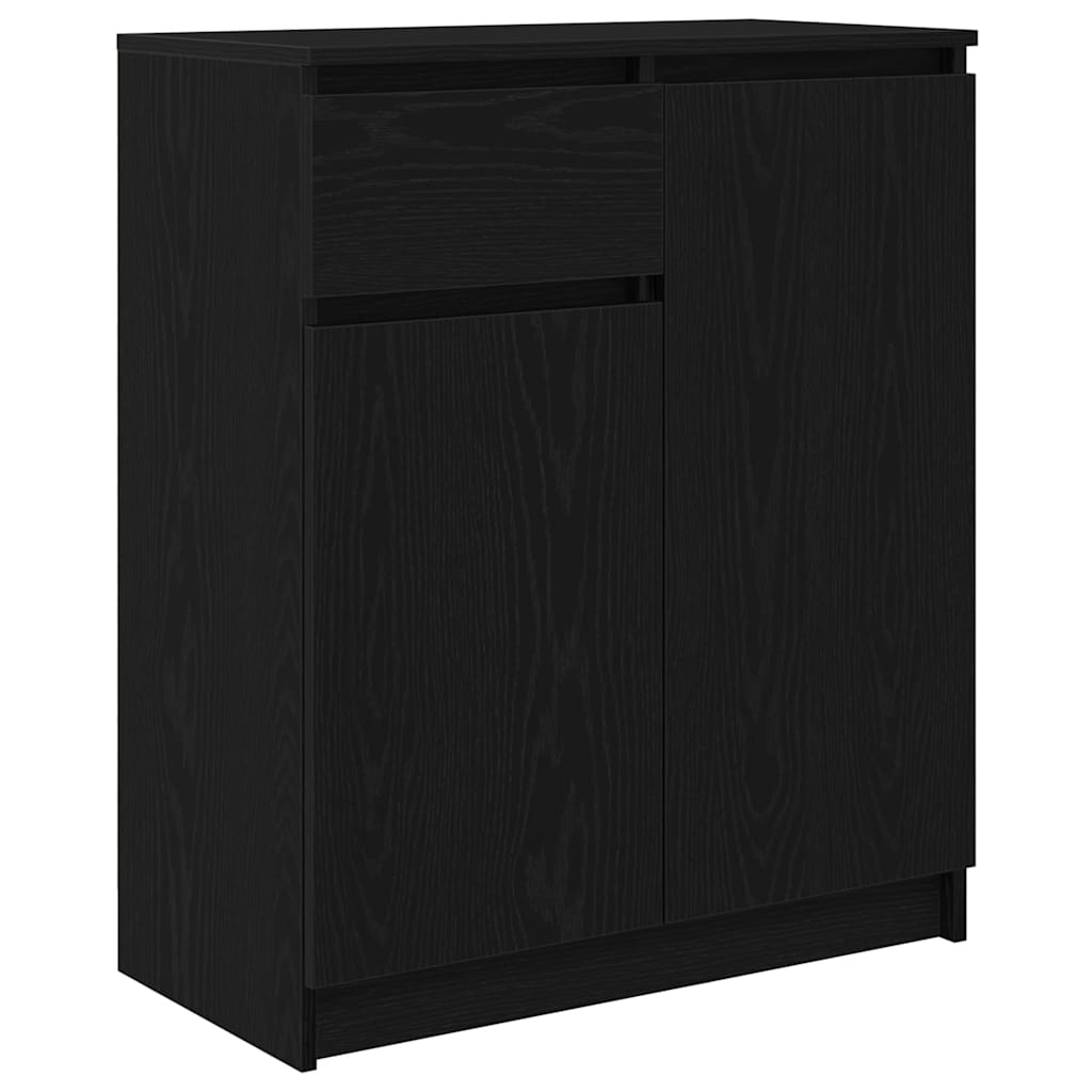 Dressoir met lade 71x35x84 cm spaanplaat zwart eikenkleurig is nu te koop bij PeponiXL, paradijselijk wonen!