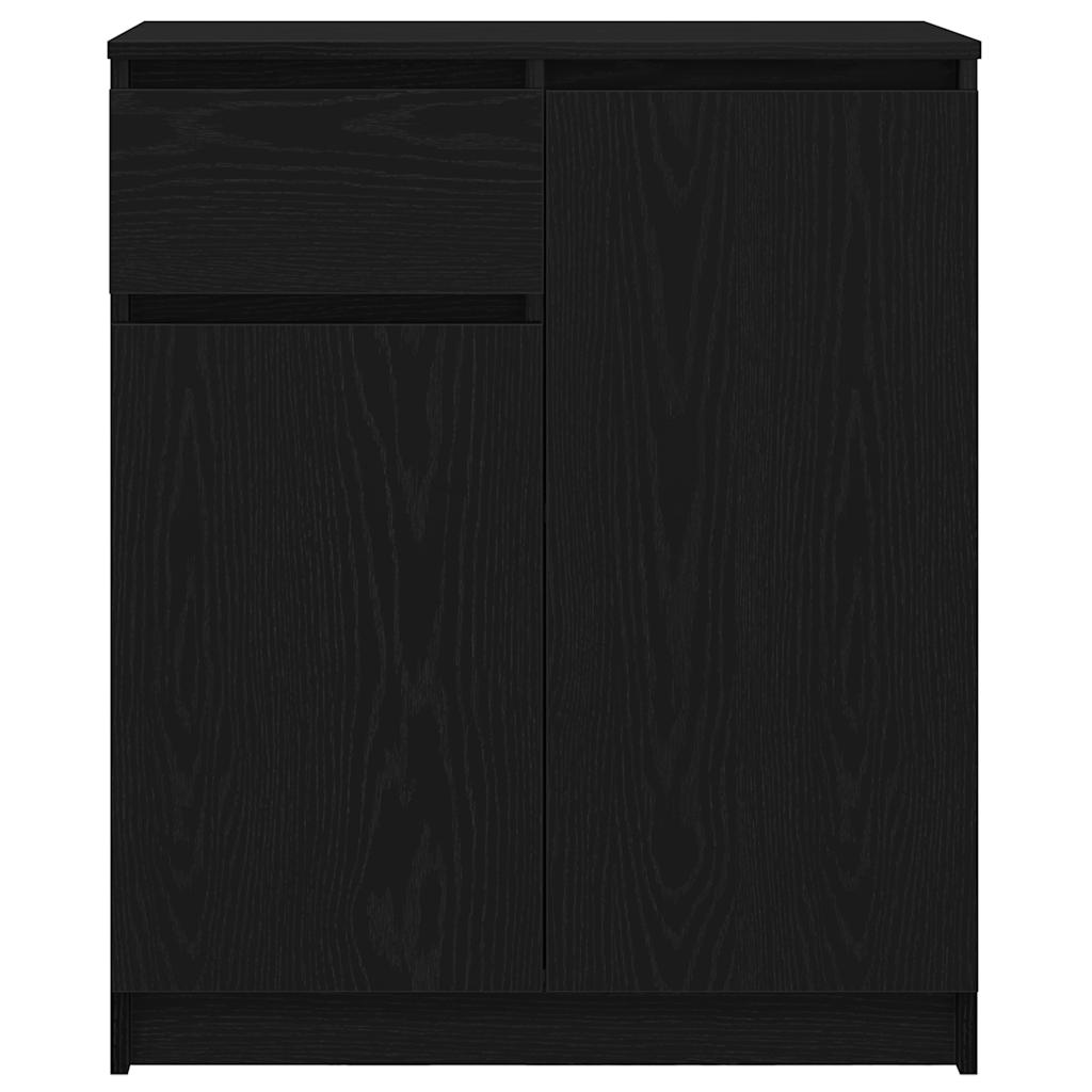 Dressoir met lade 71x35x84 cm spaanplaat zwart eikenkleurig is nu te koop bij PeponiXL, paradijselijk wonen!